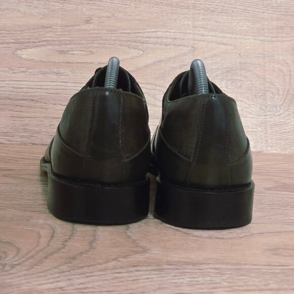 Stacy Adams Olive Green Leather Derby Dress Shoes Mens Size 9.5M Square Toe - Picture 4 of 9